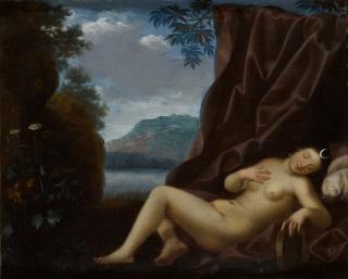 Toussaint Gelton - Diana Resting With A Landscape Beyond