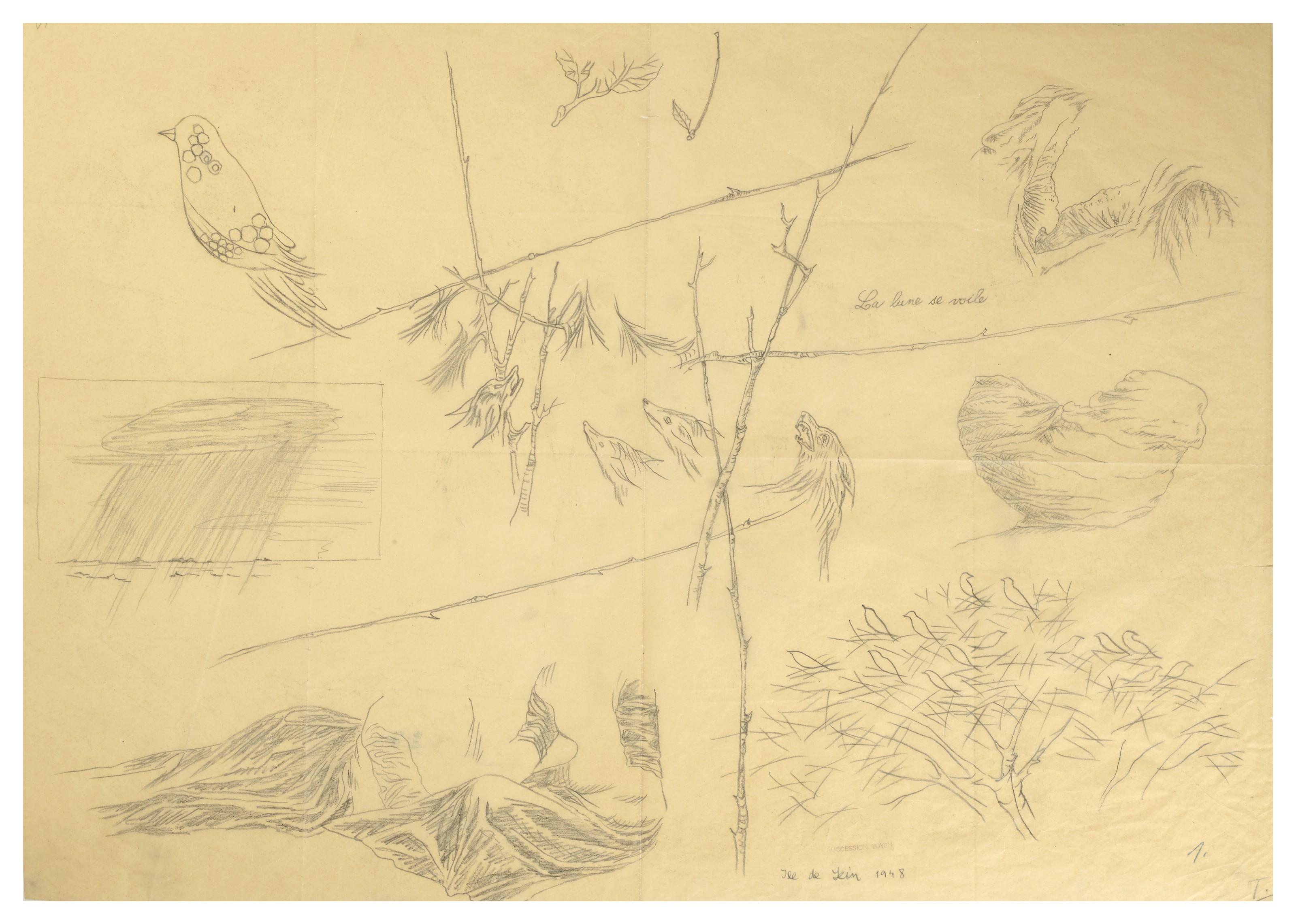 Toyen - La Lune se voile, étude pour \