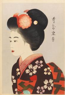 Toyonari Yamamura - Holzschnitt: Maiko.
