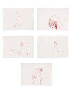 Tracey Emin - (i) Bunny Girl (ii) Head Down (iii) Legs Split (iv) Sexy Minx (v) Sexy in High Heels