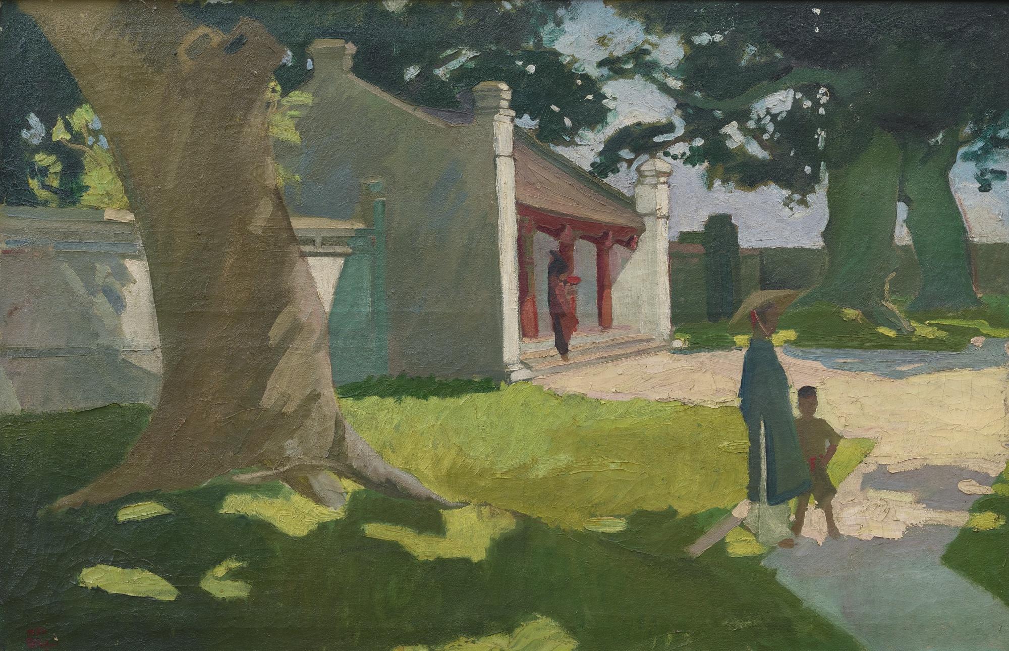 Tran Binh Loc - A Garden Scene Of A Temple