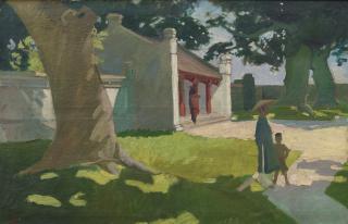 Tran Binh Loc - A Garden Scene Of A Temple