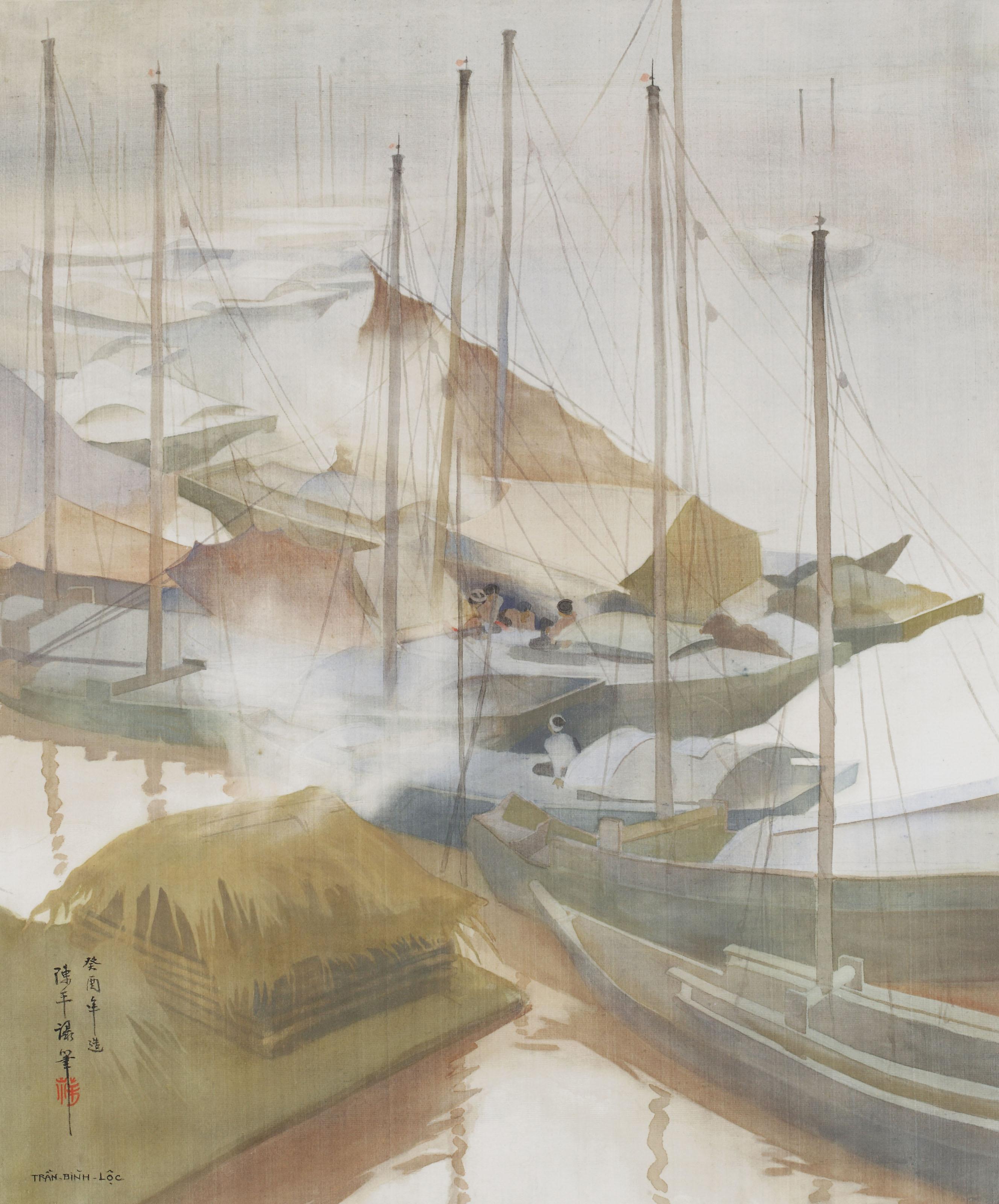 Tran Binh Loc - Crepuscule dans le port de Hanoi (Sunset at the Port of Hanoi)