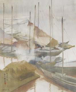 Tran Binh Loc - Crepuscule dans le port de Hanoi (Sunset at the Port of Hanoi)