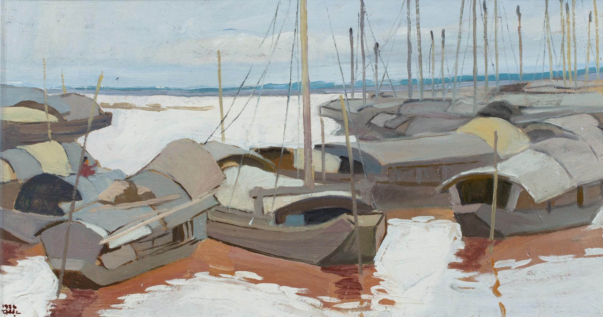 Tran Binh Loc - Hanoi, Sampans Sur Le Fleuve Rouge (Hanoi, Sampans On The Red River)