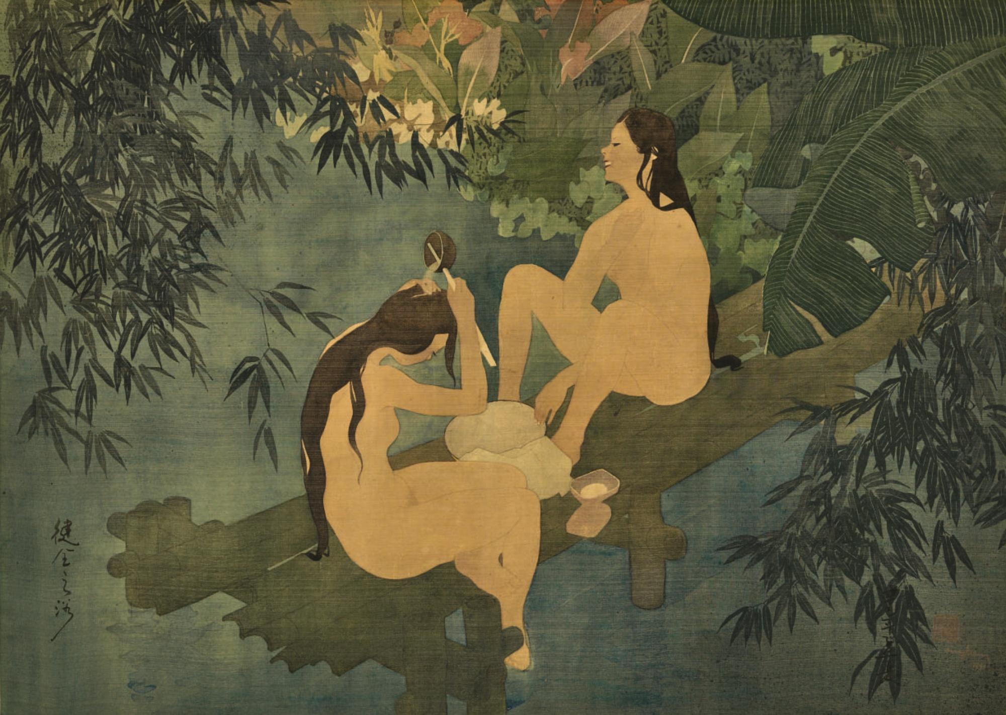 Tran Duy Liem - La Baignade Dans La Rivière (The River Bath)