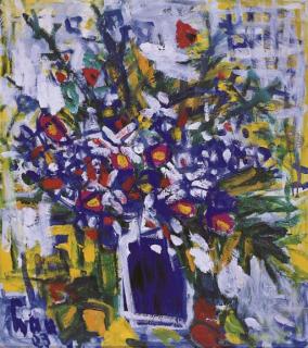 Tran Luu Hau - Flowers In Blue Vase