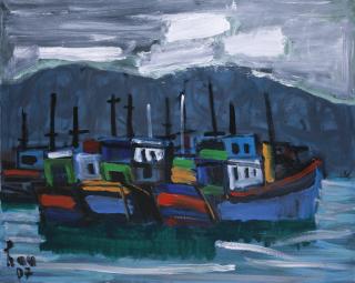 Tran Luu Hau - Landscape With Boats