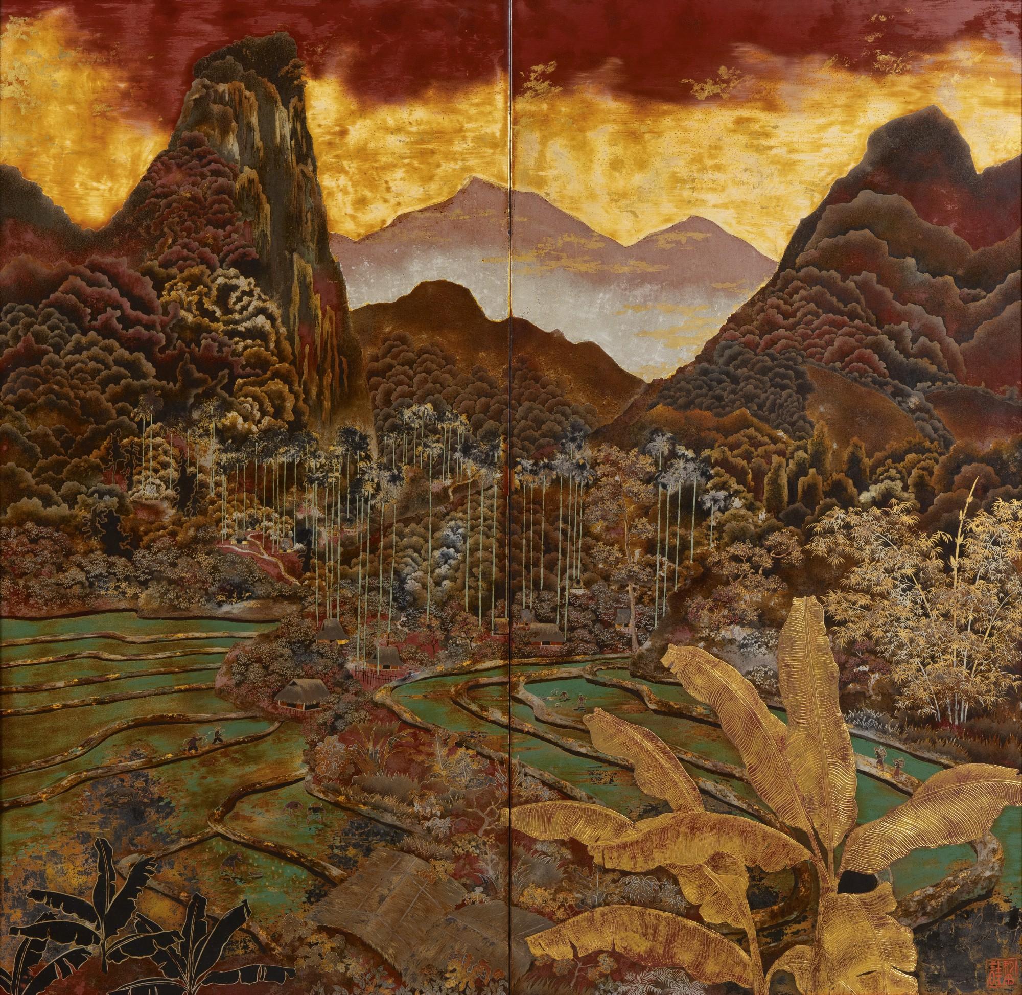 Tran Minh Thi - Landscape Of The Middle Region Of North Vietnam, Diptych
