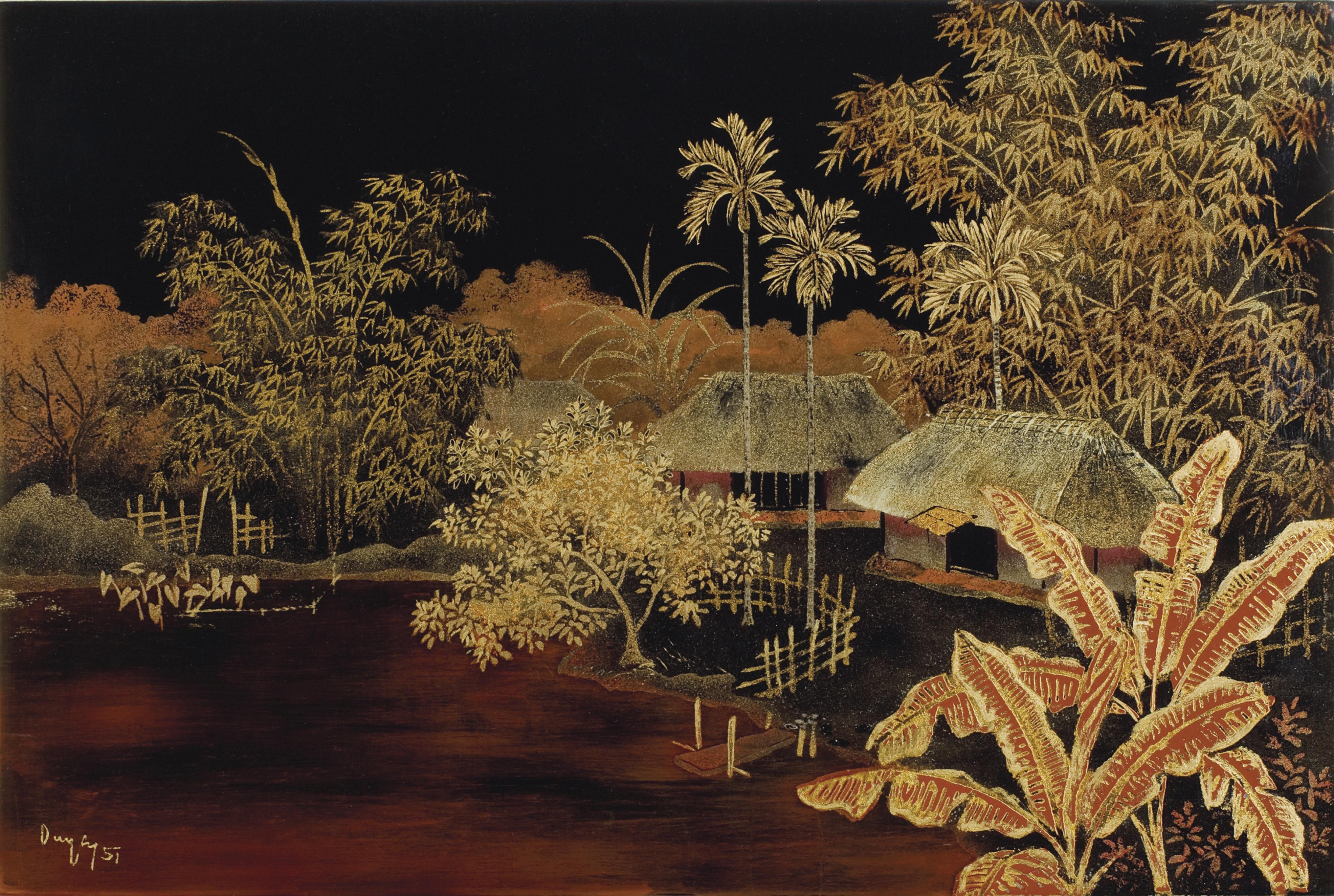 Tran Phuc Duyen - Village Scene Near The Pond