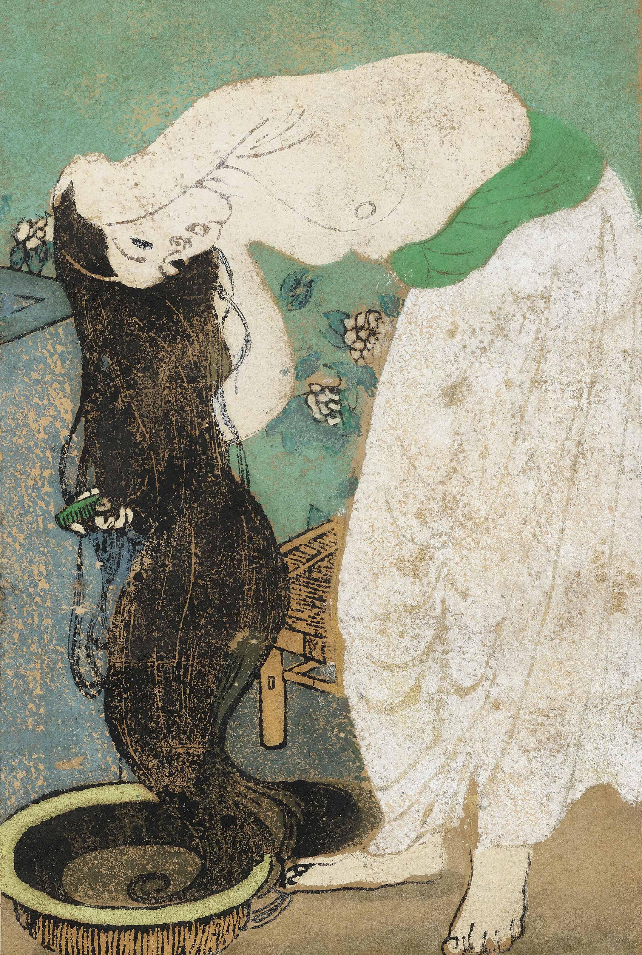 Tran Van Can - Lady Washing Hair