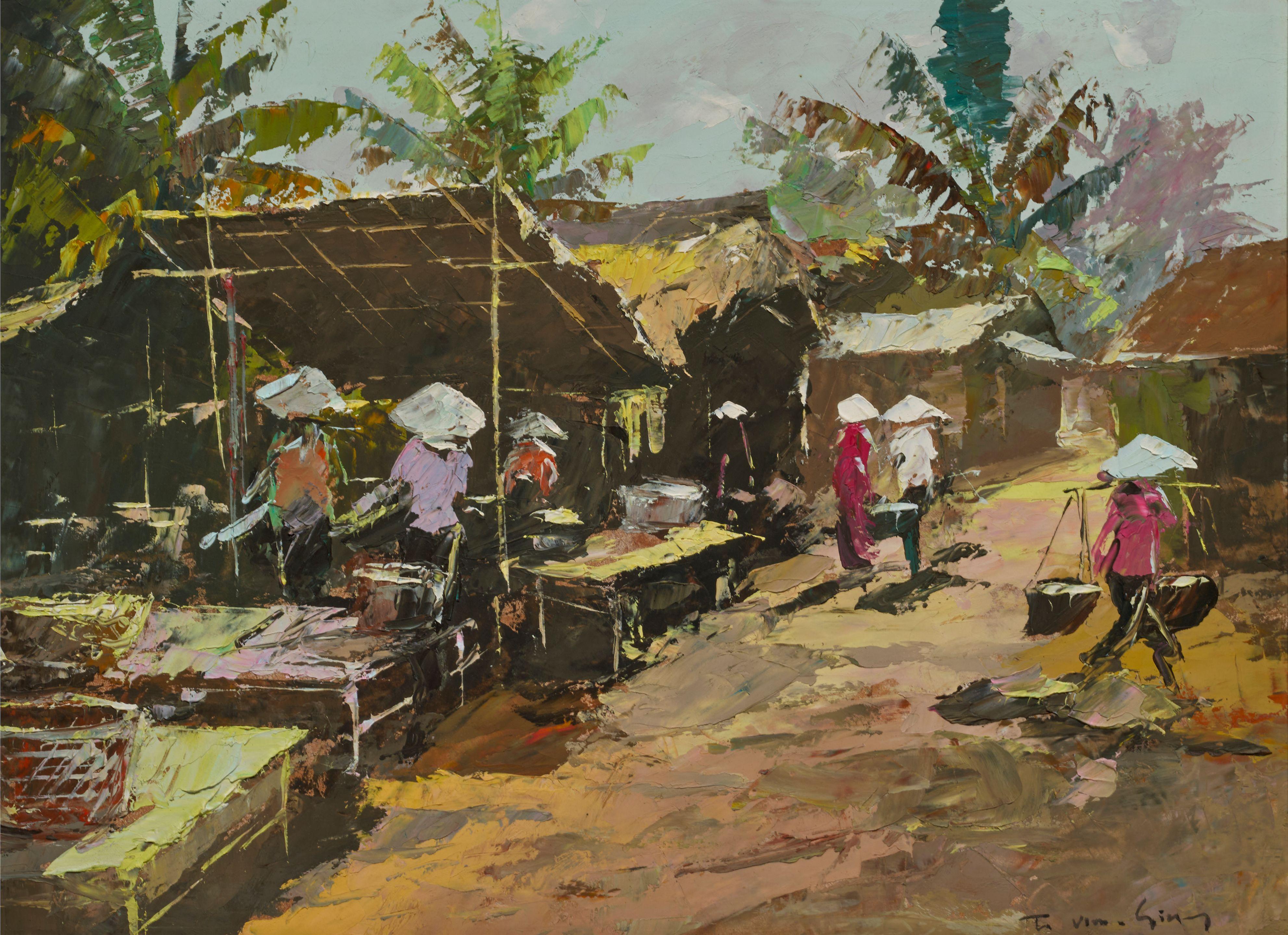 Tran Van Giang - Scène de marché à Saigon