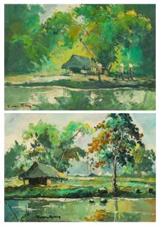 Tran Van Giang - Two landscapes in the surroundings of Saigon