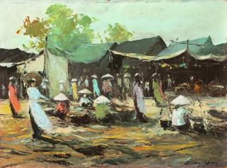 Tran Van Giau - Market Scene In Saigon