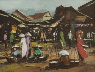 Tran Van Giau - Market Scene Of Saigon In The 1960S