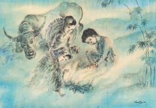 Tran Van Tho - Children and buffalo