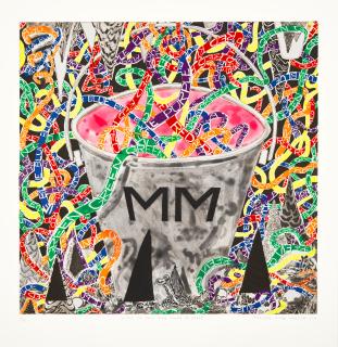 Trenton Doyle Hancock - The Greatest Love of All; Pitch Snow in Terrible Sheets; Voice of Rasp Ring Colors to Grasp; Pull; A Tidy Sum. Merciless is He (The Year series, Set of Five), 2009