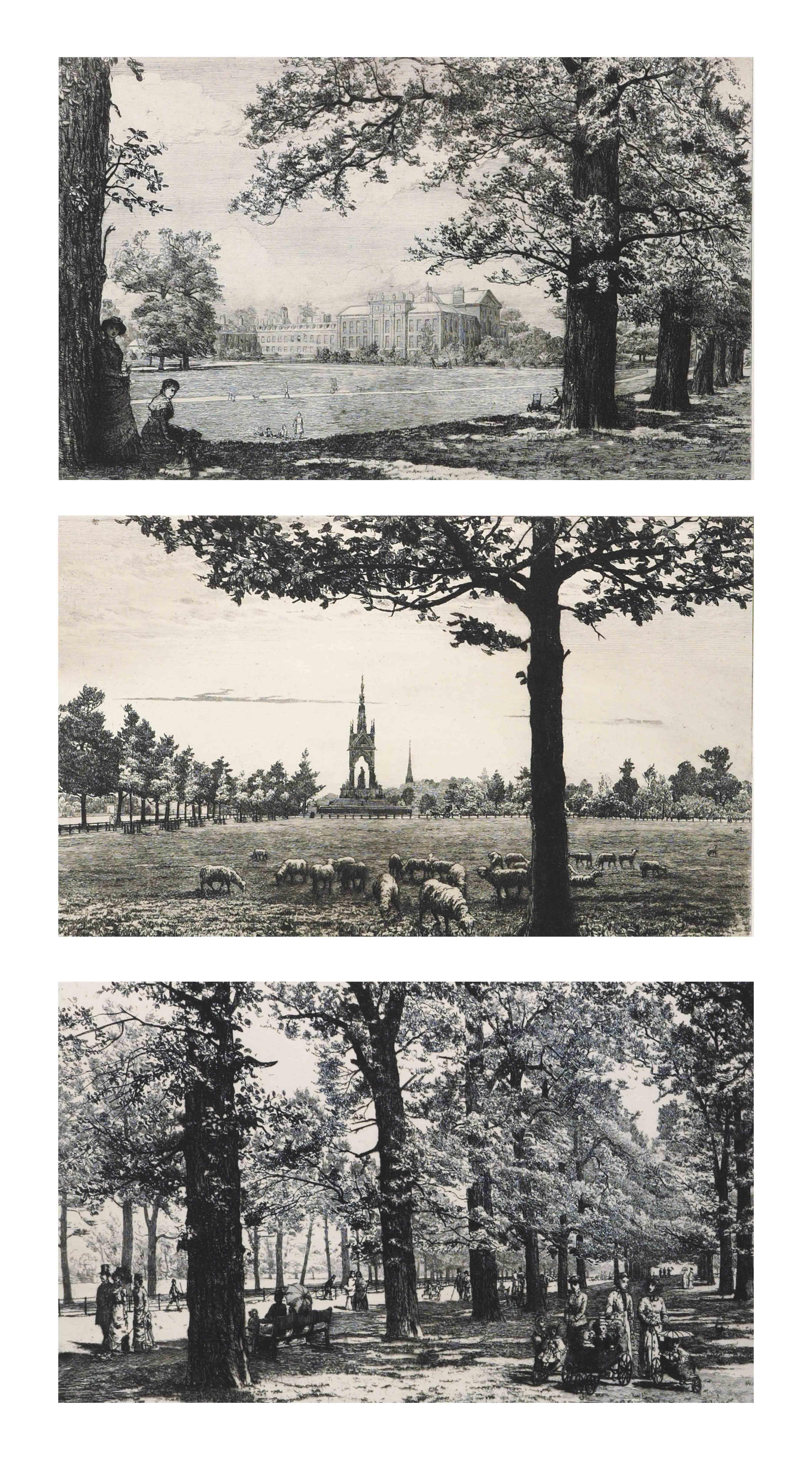Tristam Ellis - Hyde Park: The Albert Memorial and Rotten Row; Kensington Gardens: On the Long Water; The Palace and The Broad Walk