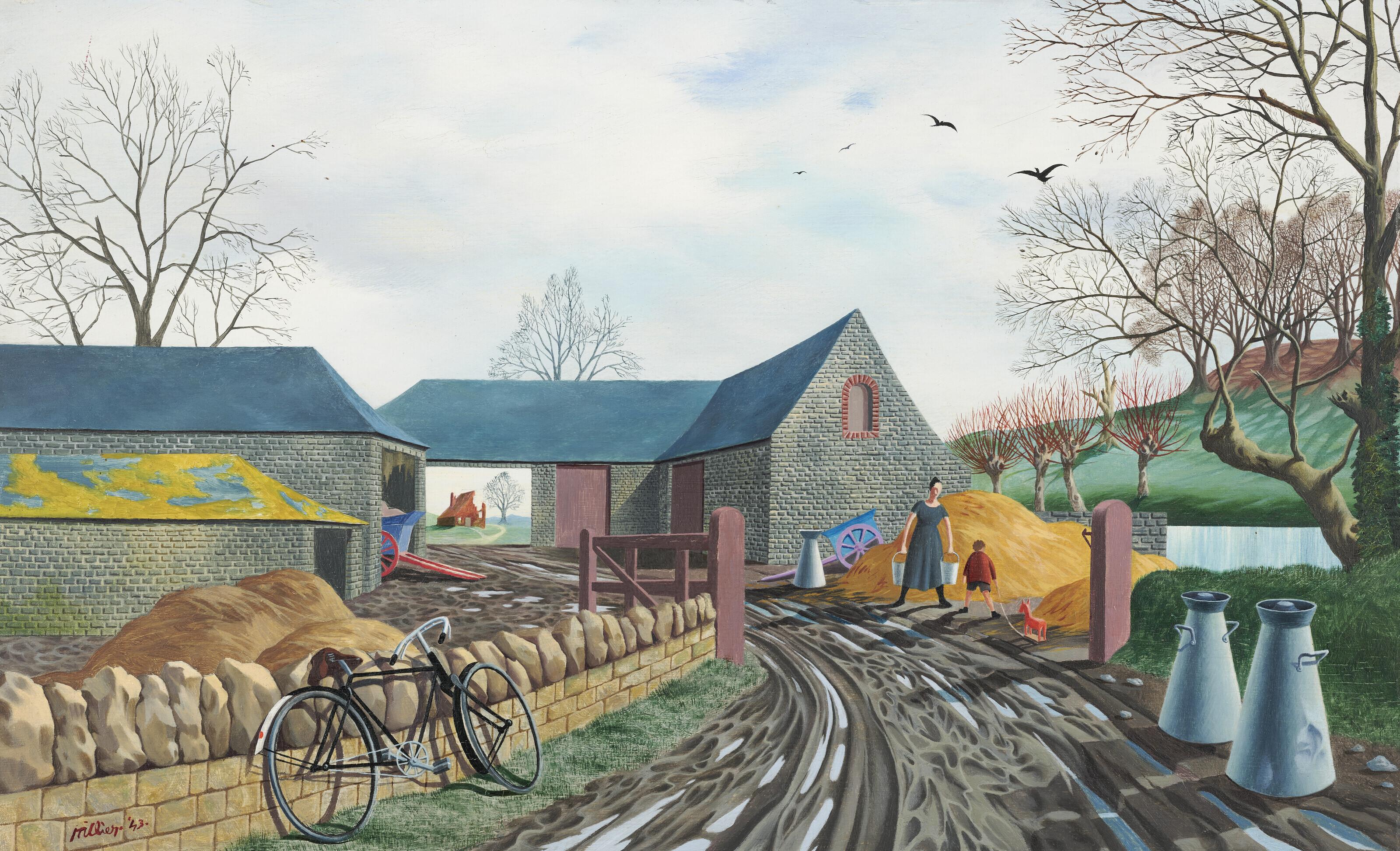 Tristram Hillier, R.A. - Barns In Winter