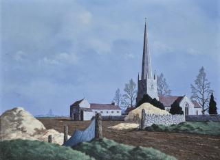 Tristram Hillier, R.A. - The Church And Farm