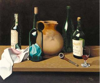 Tristram Hillier - Still life with Jug and Bottle