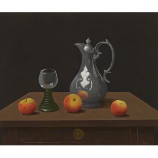 Tristram Hillier - Still Life With Wine Jug And Apples