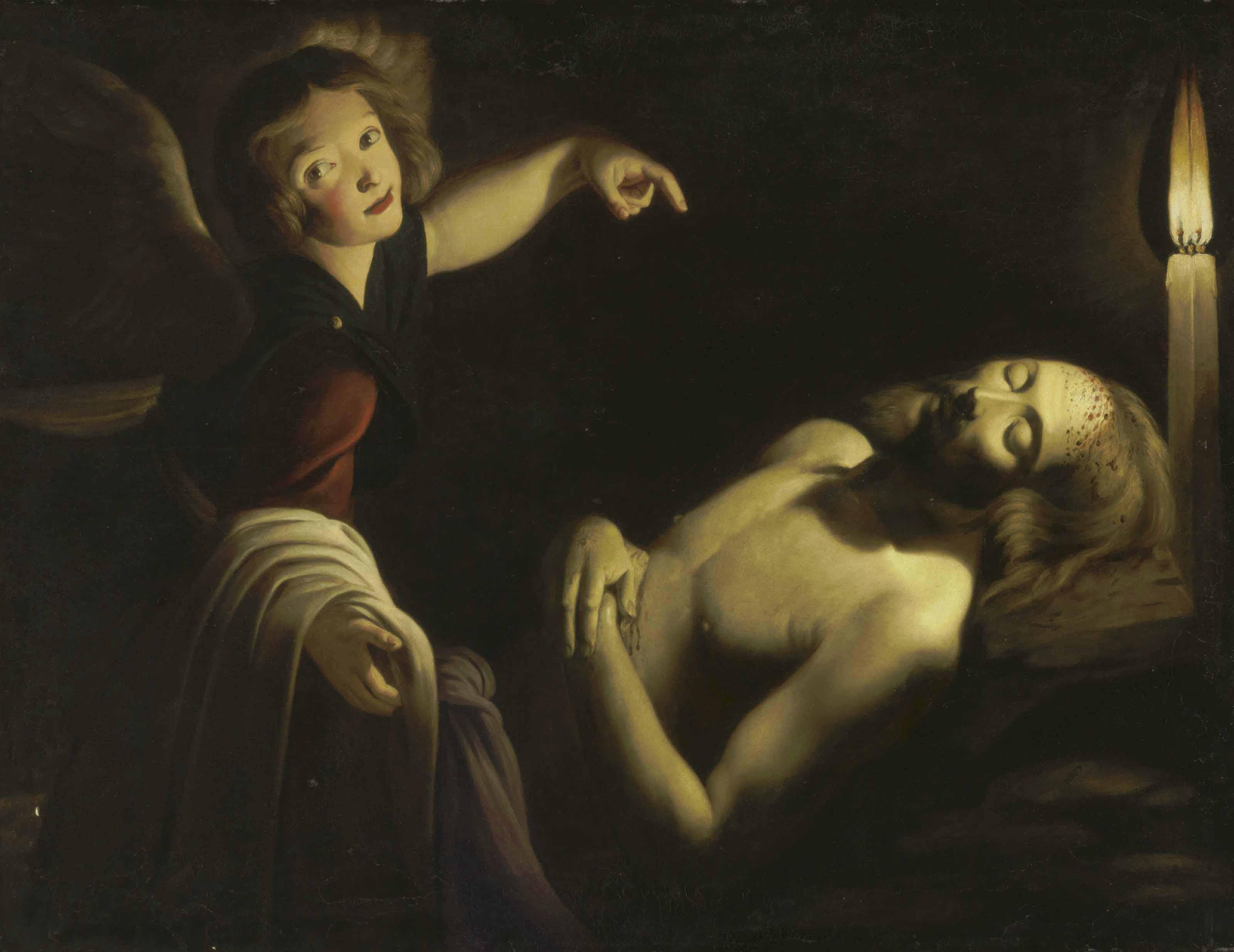 Trophime Bigot - An Angel Watching Over The Dead Christ