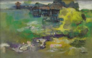 Truong Thi Thinh - Memory Of Hue, Landscape With A Lotus Pond