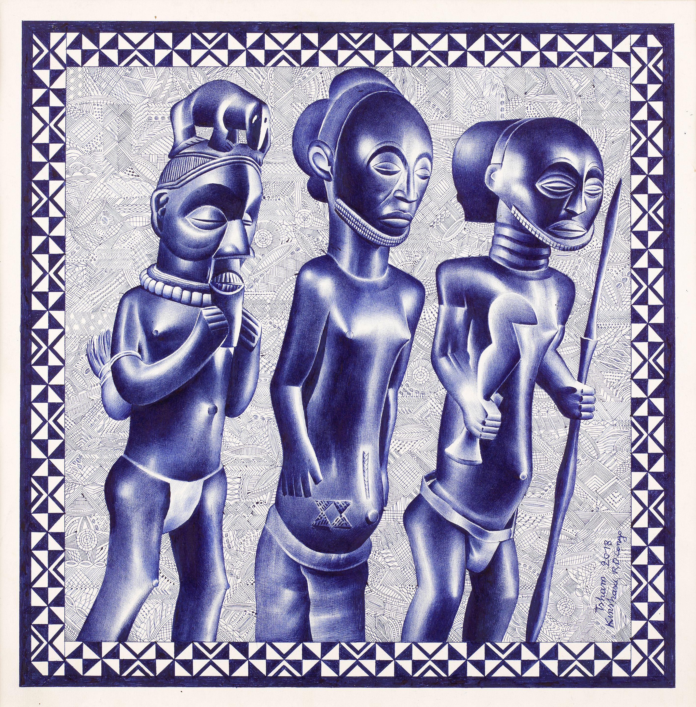 Tsham Mateng - A study of three carved figurines