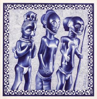 Tsham Mateng - A study of three carved figurines