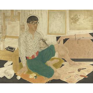 Tsuguharu Foujita - Autoportrait Dans L\'Atelier