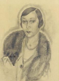 Tsuguharu Foujita - Femme de profil, Kiki de Montparnasse