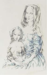 Tsuguharu Foujita - Femme et enfant (Buisson 64.25)