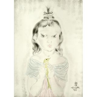 Tsuguharu Foujita - Jeune Fille À L\'Oiseau
