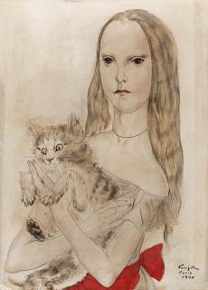 Tsuguharu Foujita - Jeune fille au chat