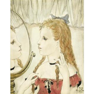 Tsuguharu Foujita - La Jeune Fille Au Miroir