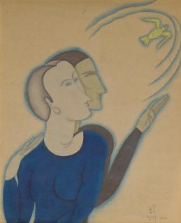 Tsuguharu Foujita - Le Couple À L\'Oiseau