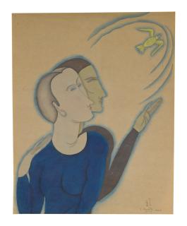 Tsuguharu Foujita - Le Couple À L\'Oiseau