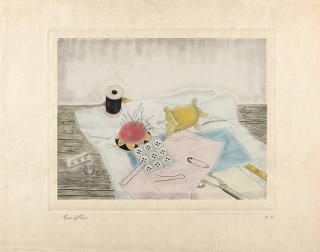 Tsuguharu Foujita - Nature morte aux fils et aux boutons
