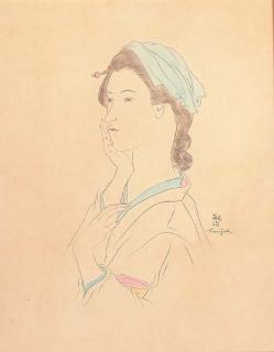 Tsuguharu Foujita - Portrait de femme orientale
