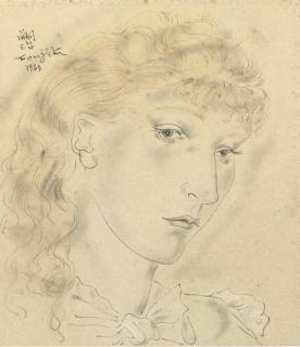 Tsuguharu Foujita - Portrait of a woman