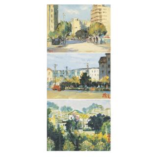 Tu Ke - Shanghai Hengshan Road; Shanghai Street Scene; Zhejiang Village (Set Of Three)