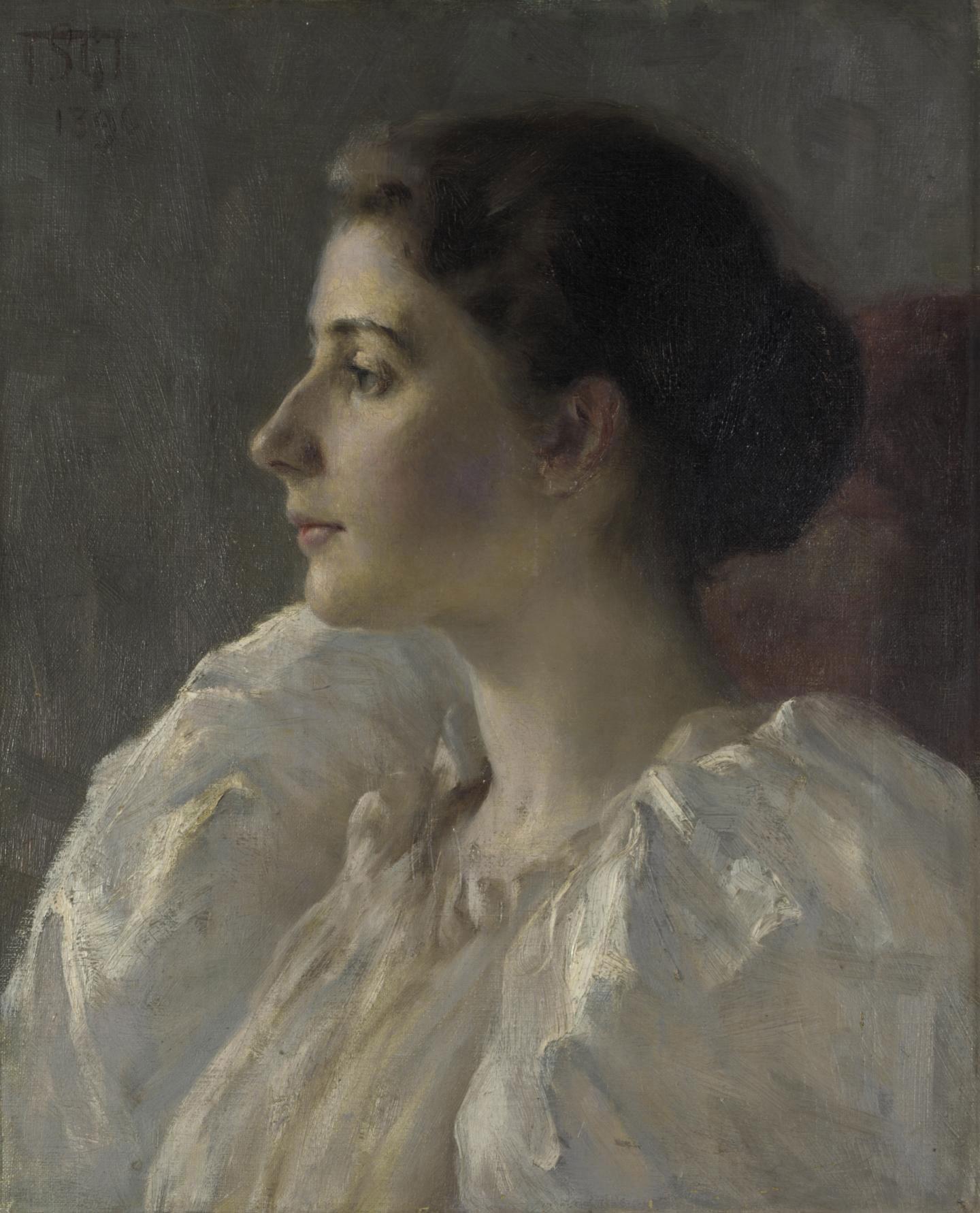 Tudor St George Tucker - Portrait of a young lady in a white dress