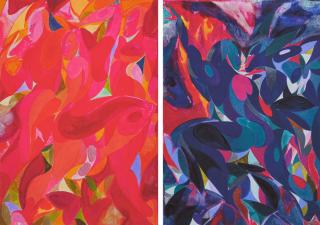 Tunji Adeniyi-Jones - Three Red Figures Rising & A Flashy Encounter (Two Works)