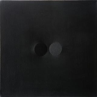 Turi Simeti - Due tondi neri