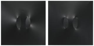 Turi Simeti - Senza Titolosigned And Dated 1967 On The Reverse, Oil On Shaped Canvas, A Dypthic