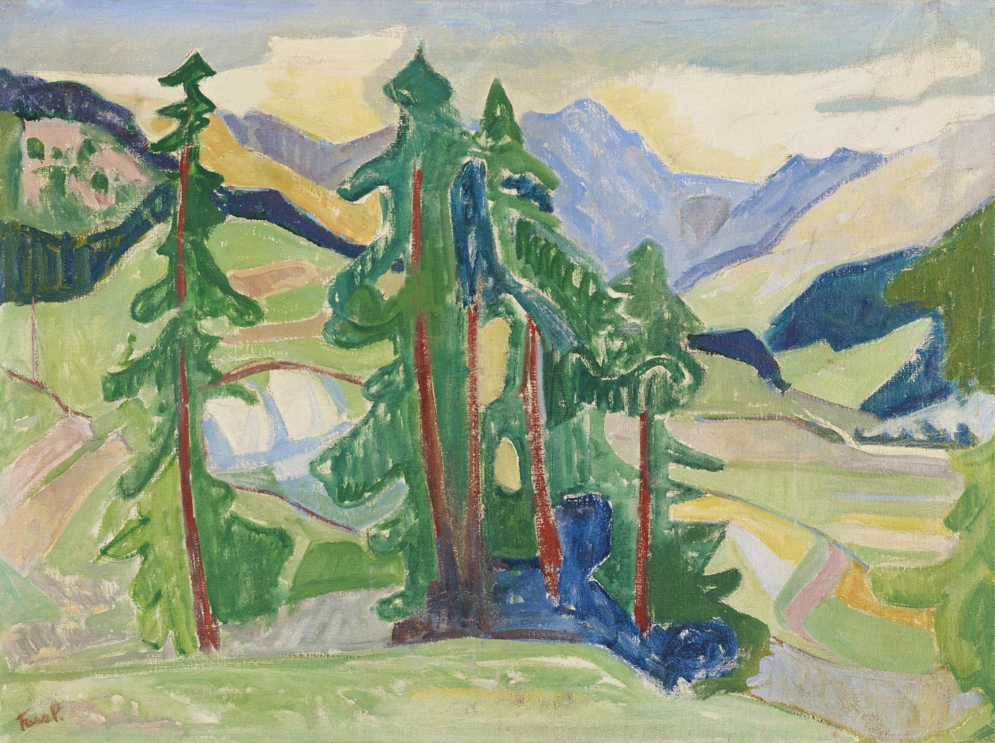 Turo Pedretti - Engadiner Landschaft Engadine Landscape