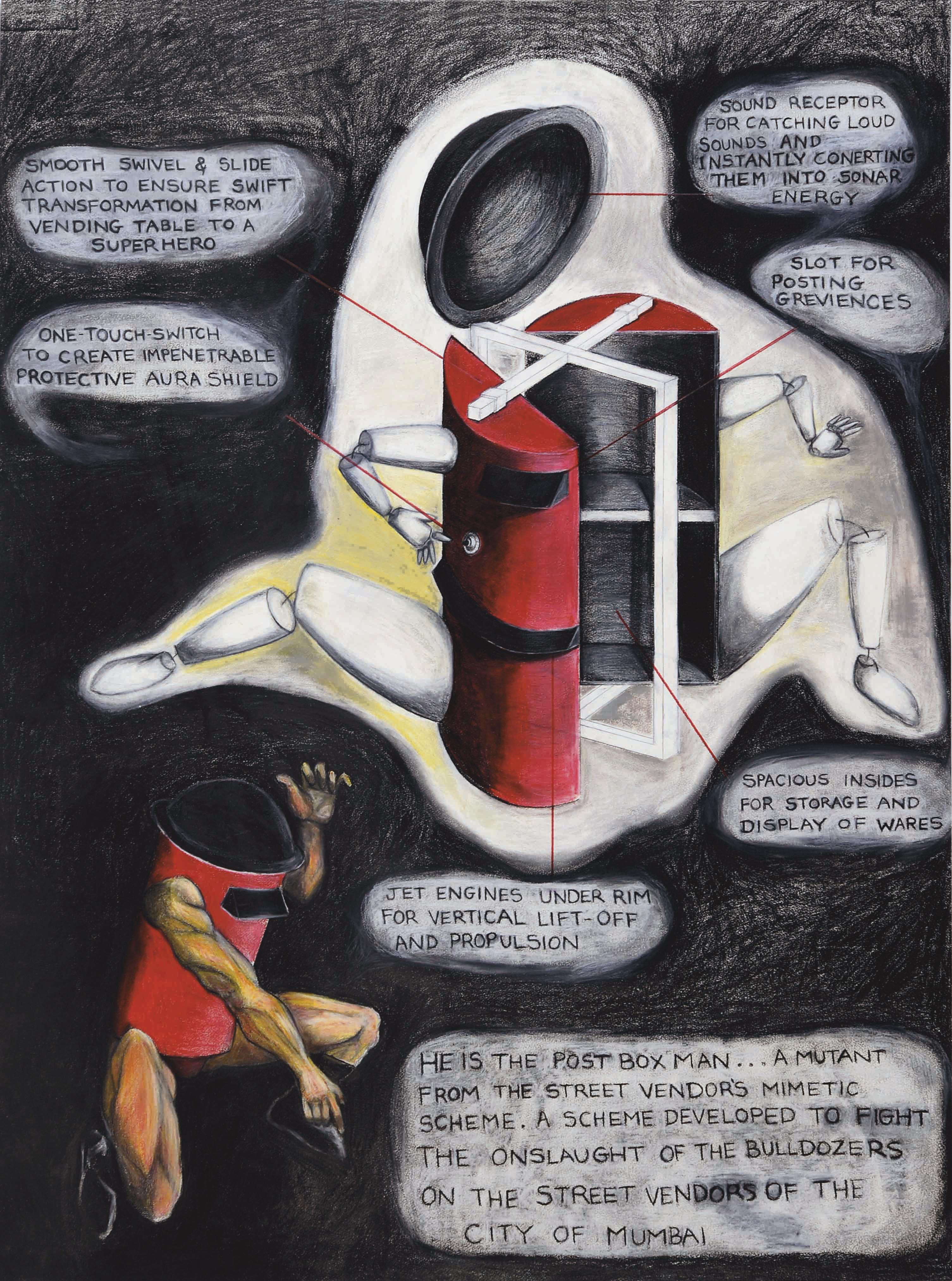 Tushar Joag - Mutants of the SVMS - Postbox Man (Street Vendors Mimetic Scheme)