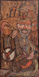 Twins Seven-Seven - \'Untitled\' (Snake Man With Drummer) (Framed)