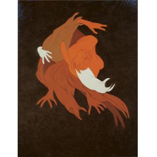 Tyeb Meht - Falling Figure With Bird